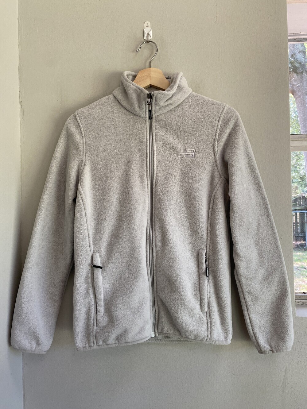 New Balance Full Zip Fleece Jacket Light Gray XS